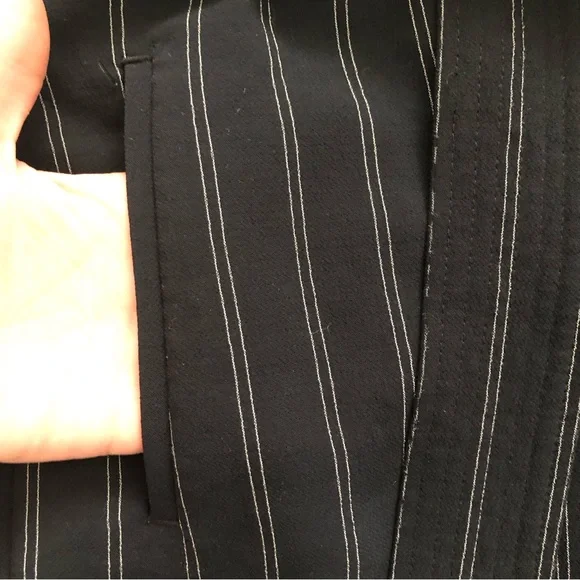 SOLD - Wilfred Aritzia Tie-Front Black Oak Pinstripe Jallade Trouser Pant Size 4 - Picture 9 of 16